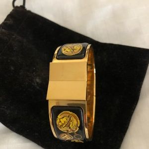 Rare Hermès Twist Clasp Gold/Black bracelet